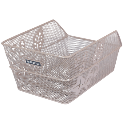 Panier de vélo de basilic Cento Flower arrière Panier arrière 24 x 38,5 x 11 cm Nude Metallique
