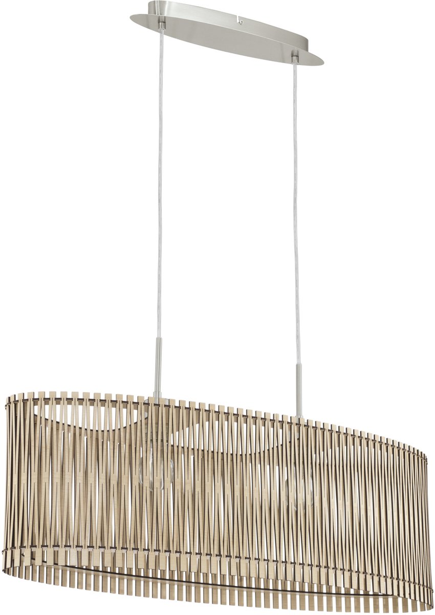 Eglo sendero - suspension - 2 lumières - nickel mat - érable