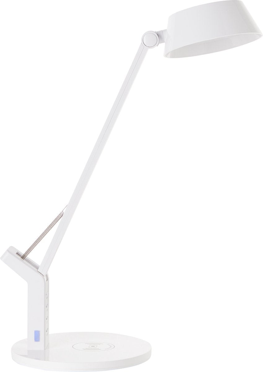 Brilliant kaila - lampe de bureau - LED intégrée 8w - station de recharge sans fil - choix de couleurs 3000-6000k - blanc