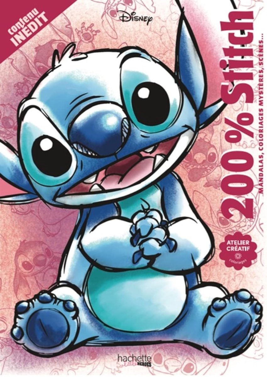 Hachette héros disney - 200% stitch - hachette - livre de coloriage pour adultes et enfants