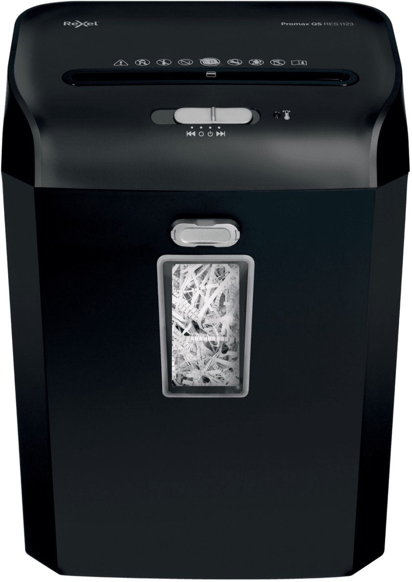 Rexel promax qs res1123 destructeur de papier déchiquetage à bandes 60 db 22 cm noir