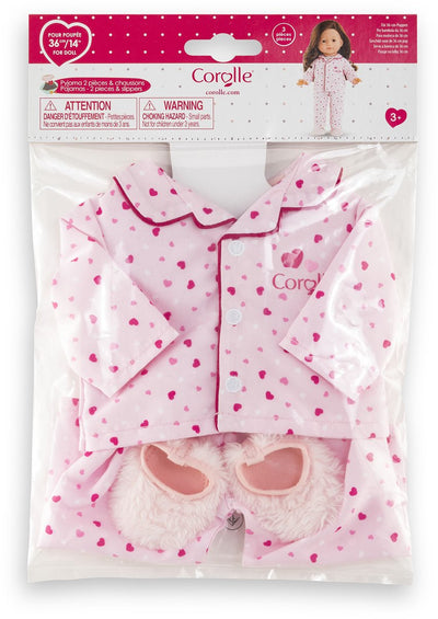 Pyjama et chaussons poupée Corolle ma - coeurs - 36cm