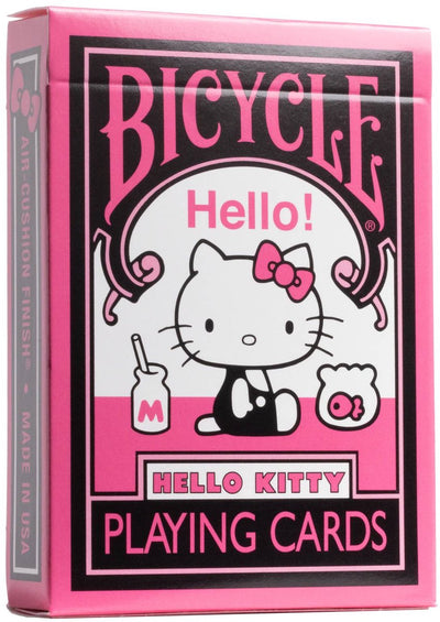 Vélo hello kitty noir rose - cartes à jouer premium - poker - collection - sanrio - manga anime