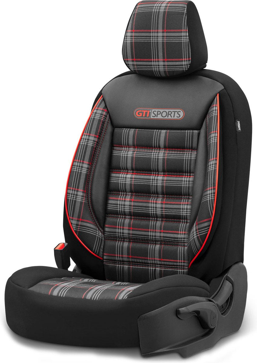 Otom jeu de housses de siège sport 5 mm textile noir rouge 11 pièces