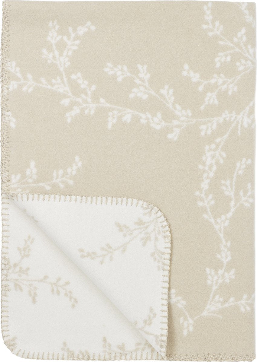 Couverture de berceau Meyco branches pour bébé - tissée - sable - 75x100cm - 1,0 tog