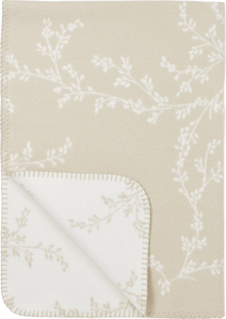 Couverture de berceau Meyco branches pour bébé - tissée - sable - 75x100cm - 1,0 tog