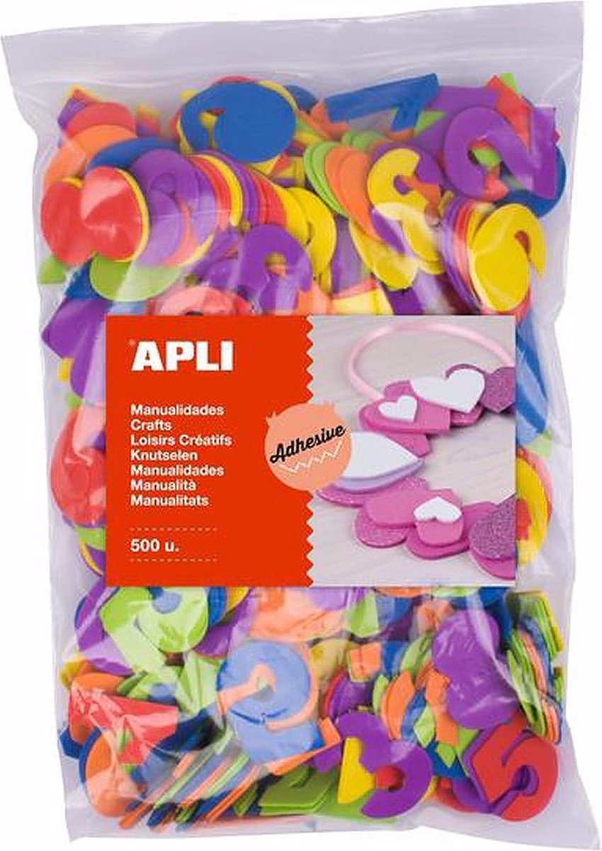 Apli kids figurines autocollantes en mousse eva en différentes couleurs | 500 pièces