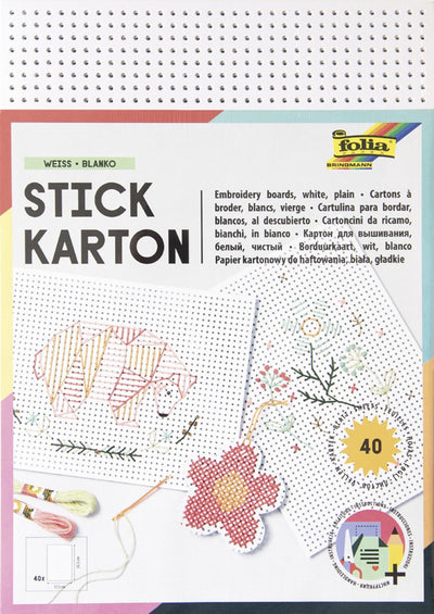 Carton à broder sans marque sans marque carton artisanal créatif multicolore 40 feuilles 17,5x24,5cm.
