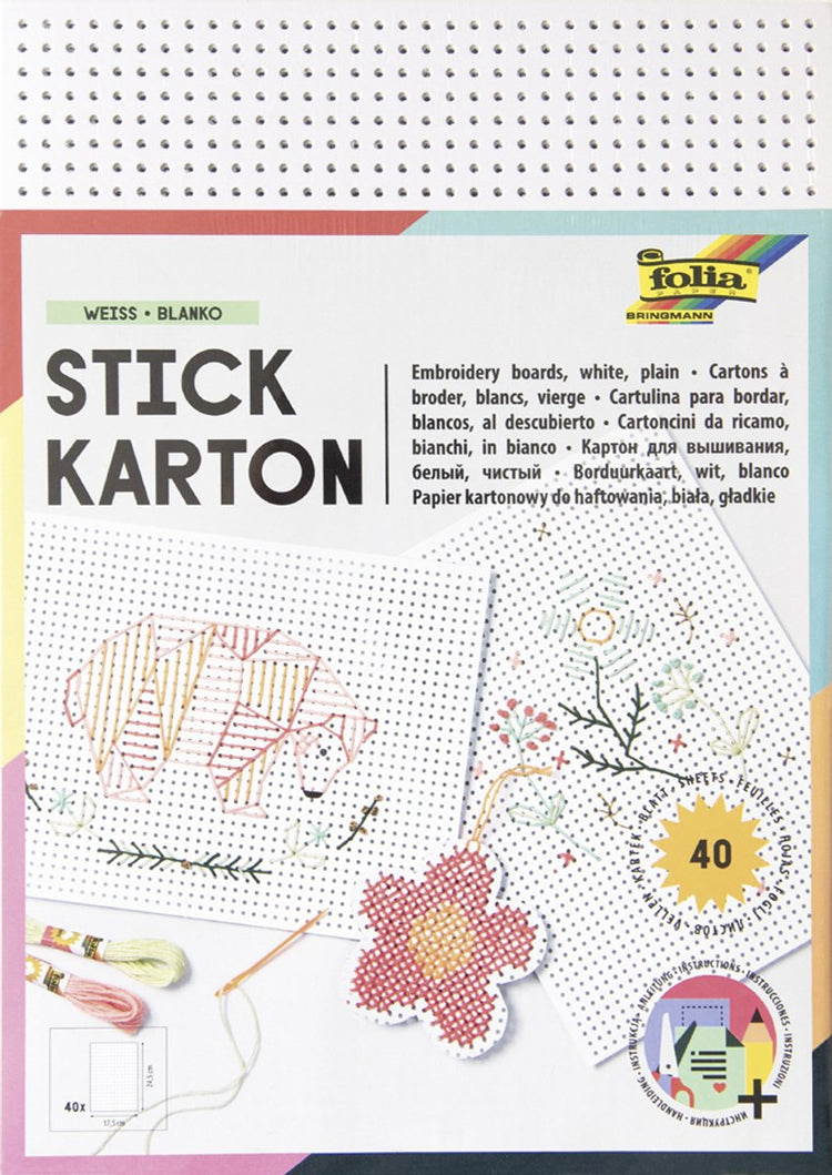 Carton à broder sans marque sans marque carton artisanal créatif multicolore 40 feuilles 17,5x24,5cm.