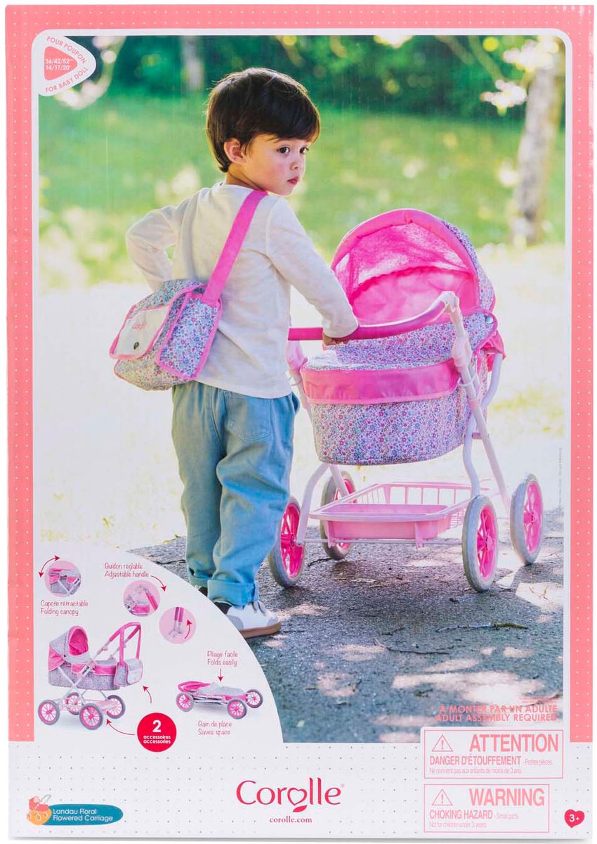Landau de poupée Corolle fleurs pour poupée bébé de 36-42cm