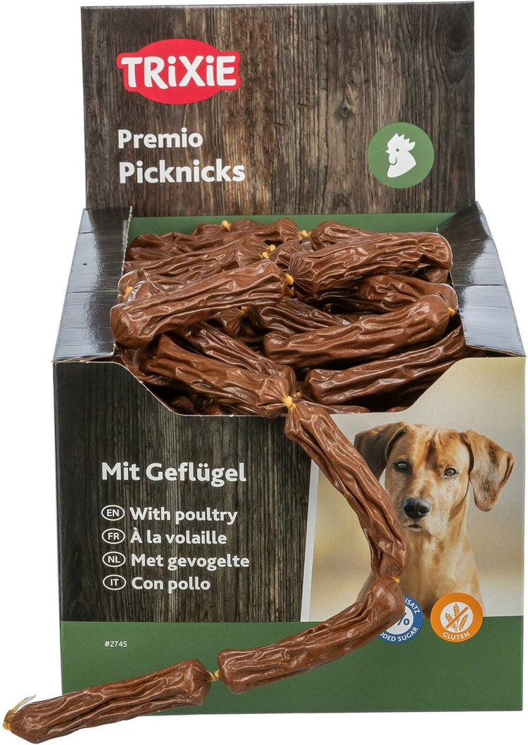 Trixie chaîne de saucisses volaille - séchée à l'air, teneur en viande 94% - 200g, 8 cm