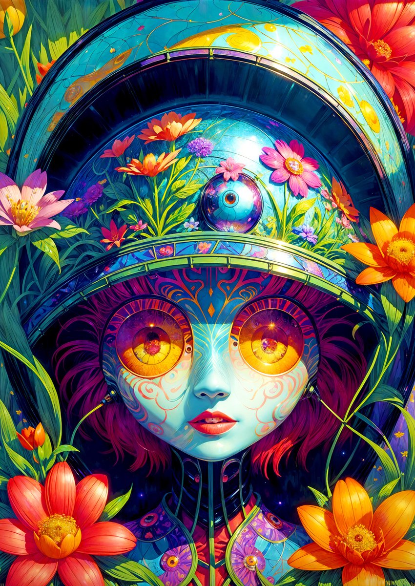 Profitez du puzzle guerrier floral - 1000 pièces colorées.