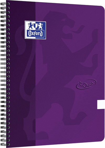 Oxford touch - carnet - a4 - vierge - 140 pages - 90g - couverture souple - violet