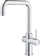 Robinet d'eau bouillante Grohe rouge 3 en 1 - bec en U - chaudière 7l - avec mitigeur - chrome