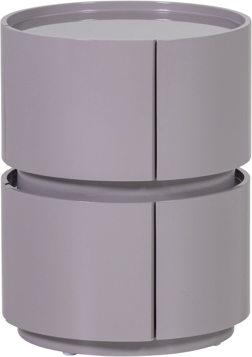 Table de chevet Woood lunex - bois - gris clair brillant - 50x40x40