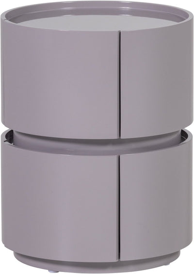 Table de chevet Woood lunex - bois - gris clair brillant - 50x40x40