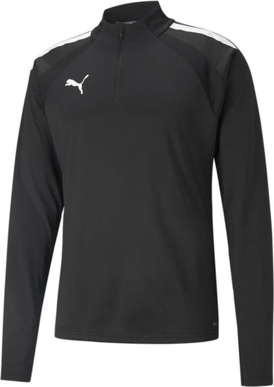 Puma teamliga 1 4 zip top jr maillot de sport unisexe - noir-blanc