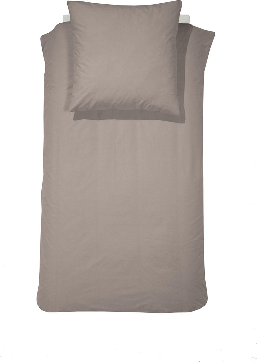 Parure housse de couette 1 personne Cendrillon matin 135x200cm flanelle taupe + 1 taie d'oreiller 60x70