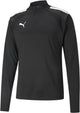 Puma teamliga 1 4 zip top jr maillot de sport unisexe - noir-blanc