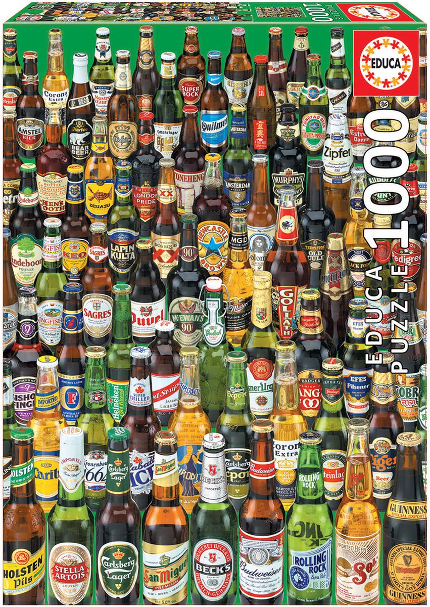 Educa - puzzle - 1000 pièces - collage bouteilles de bière - puzzle