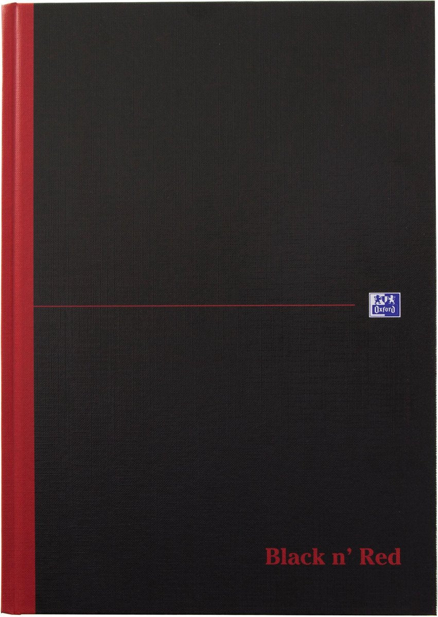 Carnet Oxford noir et rouge a4 96 feuilles ligné cul.