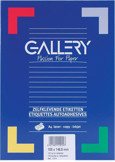 Galerie étiquettes blanches ft 105 x 148 | 5 mm (l x h) | angles droits | boîte de 400 étiquettes
