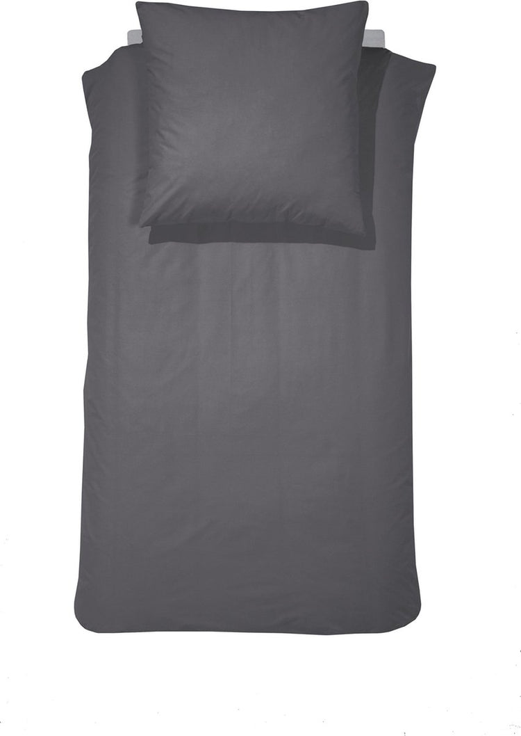 Parure housse de couette 1 personne Cendrillon matin 155x220cm flanelle anthracite + 1 taie d'oreiller 60x70