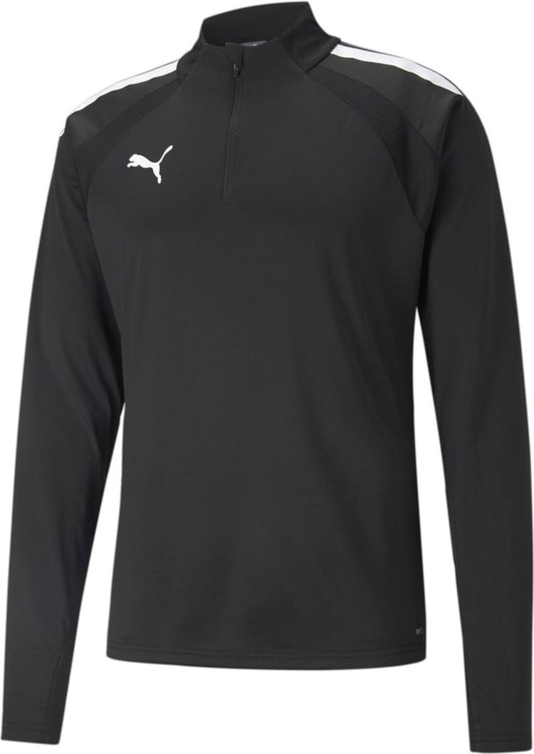 Puma teamliga 1 4 zip top jr maillot de sport unisexe - noir-blanc