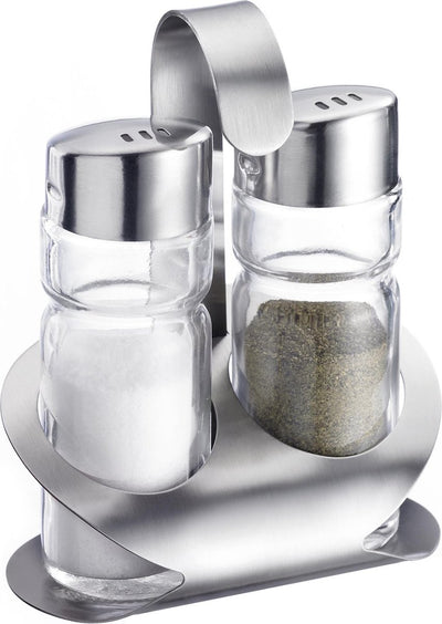Ensemble sel et poivre Westmark, 3 pièces, capacité : 40 ml chacun, verre en acier inoxydable, blanc, argent transparent, 65022260