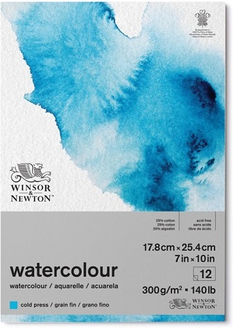 Bloc aquarelle Winsor Newton - 300 g m2 - 17,8 x 25,4 cm - 12 feuilles