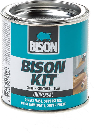 Bison kit® bidon 250 ml, colle contact forte et universelle, résistante à l'humidité, résistante au gel, -40°c à +70°c, facile à utiliser, pour d'innombrables réparations