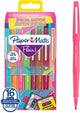 Feutres Paper Mate Flair | pointe moyenne (0,7 mm) | diverses couleurs rétro | 16 pièces