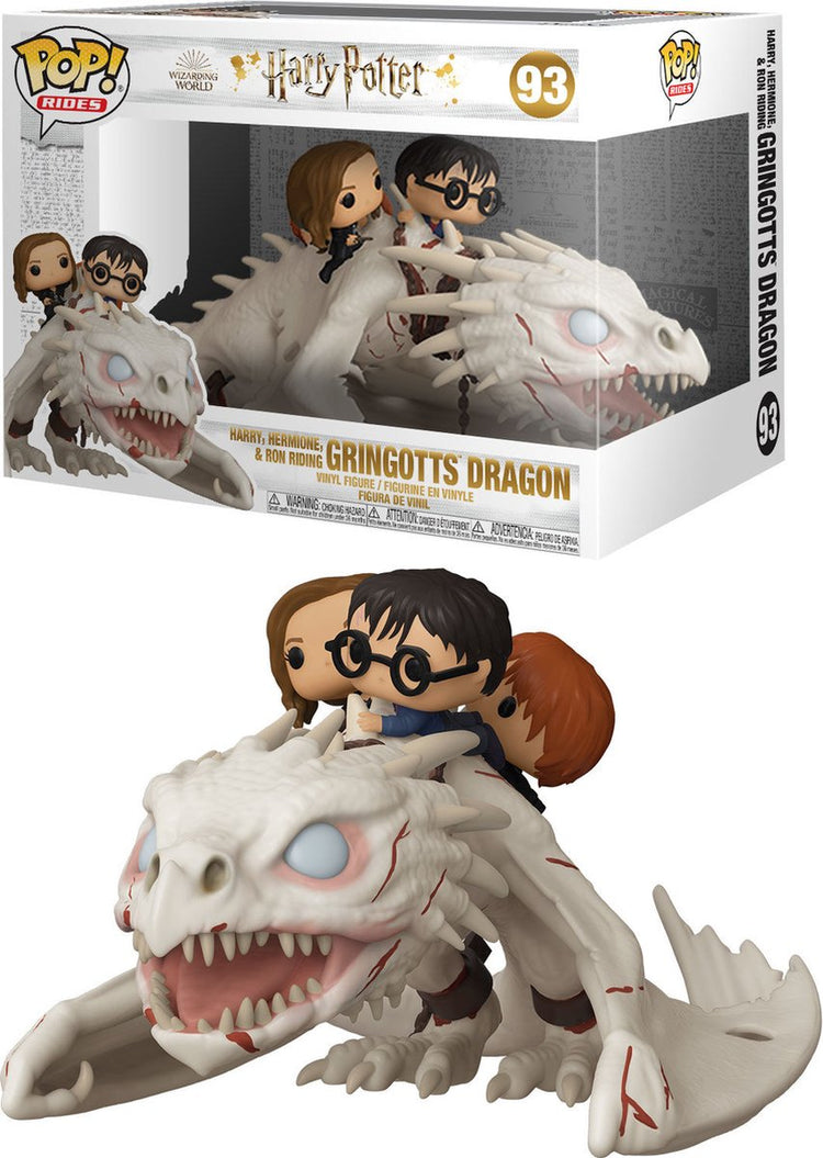 Funko Harry Potter Harry, Hermine Ron Riding Gringotts Dragon (Pop! Rides Super Deluxe) Figurine en vinyle 93 Pop unisexe ! - neutre - standard