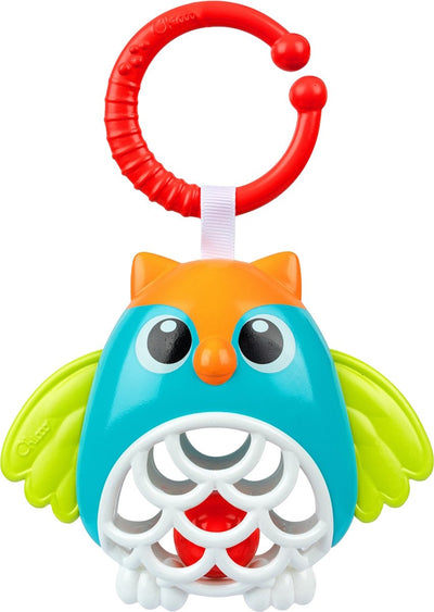 Hochet hibou Chicco - jouet poussette avec anneau de dentition | jouets sensoriels pour bébé (3-24 m)