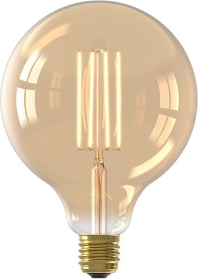 Lampe LED à filament Calex - Source de lumière vintage G125 - E27 - or - lumière blanc chaud - dimmable