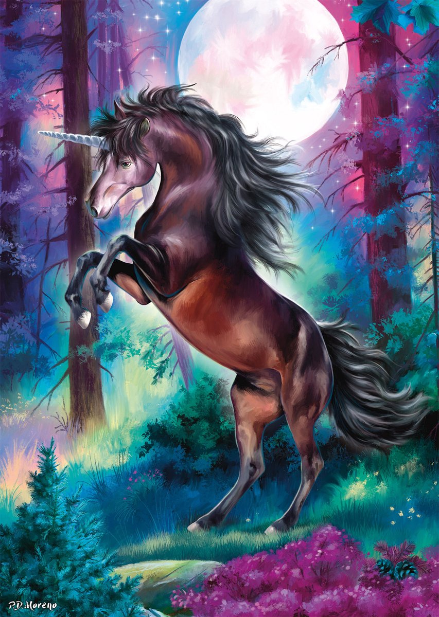 Schmidt - puzzle - Licorne à la pleine lune - 1000 pièces - adultes - à partir de 12 ans