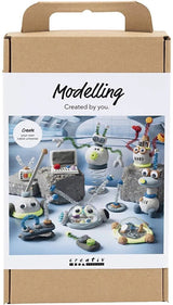 Creativ company hobby set modelage, robot, bleu, gris, rouge, argenté, 1 boîte - afbeelding 1