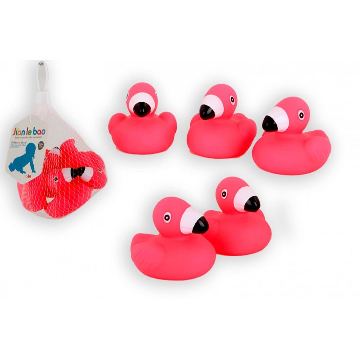 Figurines de bain Flamingo 6cm net de 5pcs