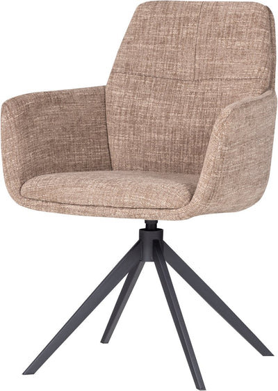 Chaise de salle à manger Woood Grant avec accoudoirs - mélange - sable - 88x61x63