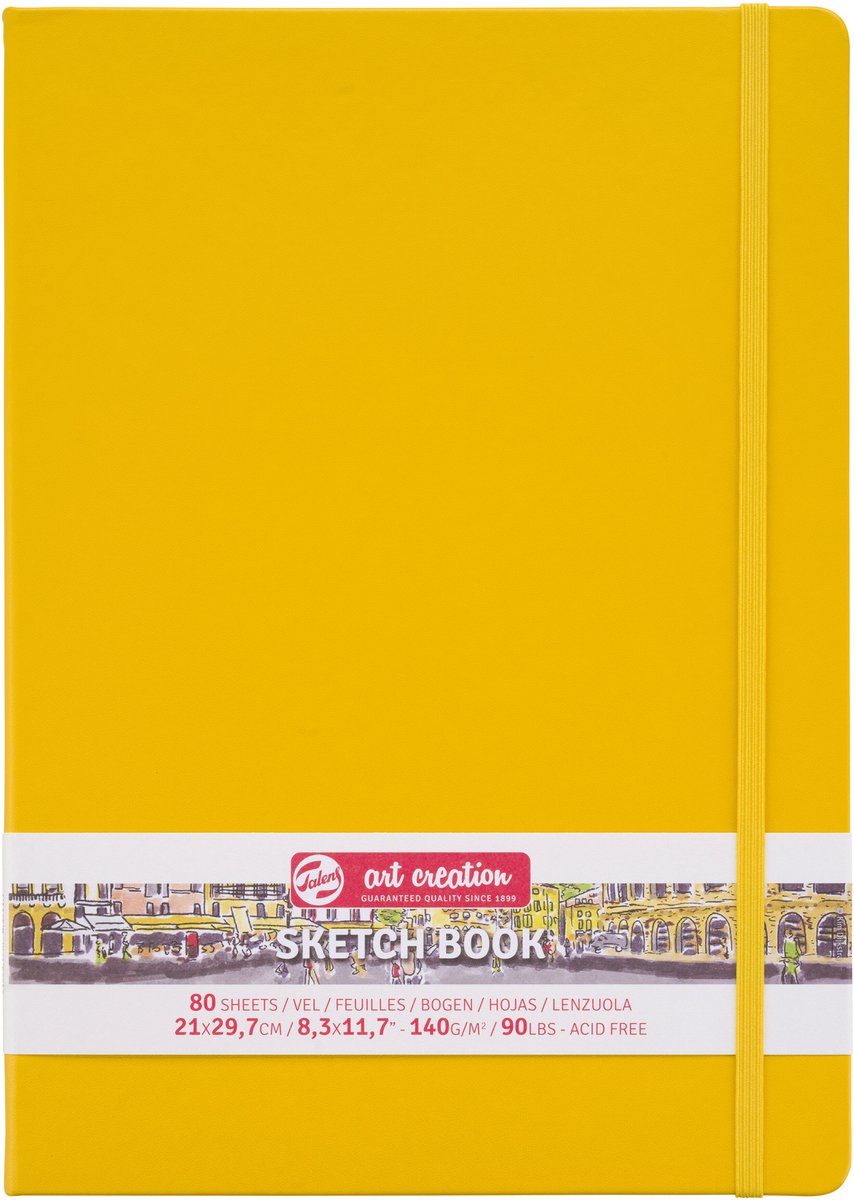 Talens art création carnet de croquis jaune doré 21 x 29,7 cm 140 g 80 feuilles