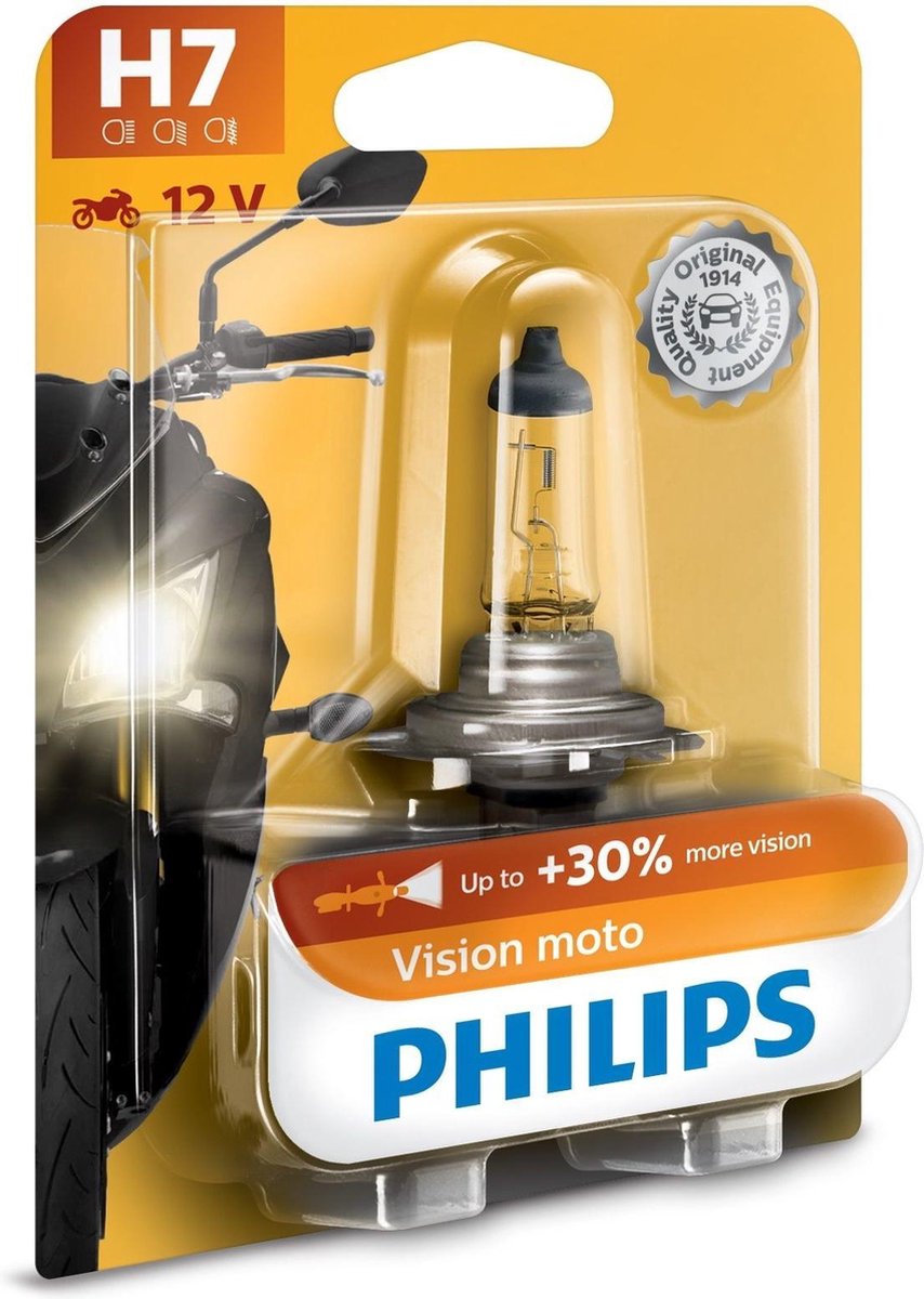 Philips lampe moto h7 vision moto 12v 55w blanc