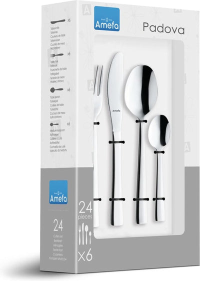 Amefa Amefa Couvreurs de 24 pièces Set Padova High-Gloss Silver Colored