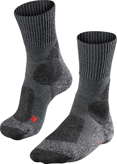 Falke tk1 chaussettes de marche en laine épaisse anti-ampoules en matériau fonctionnel hommes gris - taille 42-43