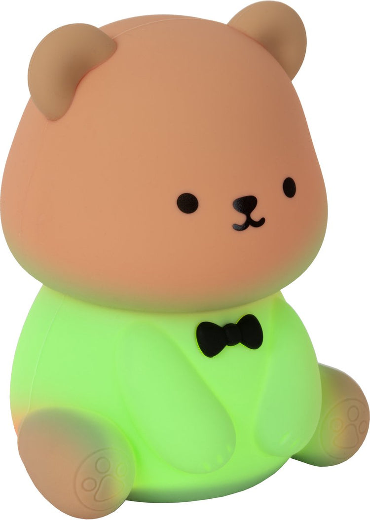 Lucide Pincha Bear - lampe de nuit rechargeable chambre d'enfant - batterie rechargeable - LED 3 stepdim - 1x0,5w 2100k - rgb - marron | essentiel