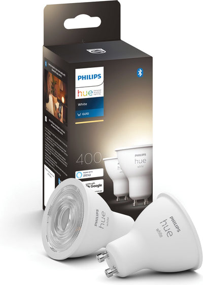 Philips hue spot - lumière blanche chaude - pack de 2 - gu10