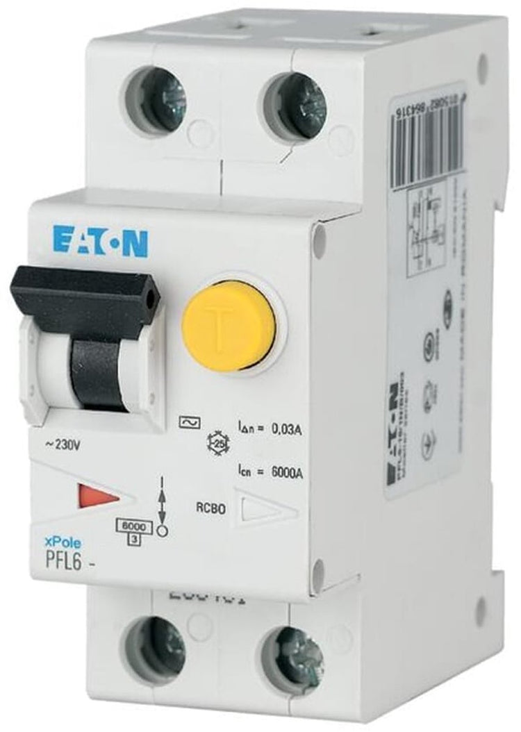 Disjoncteur différentiel Eaton 1 pôle+n 16a 30ma - pfl6-16 1n b 003 - type b
