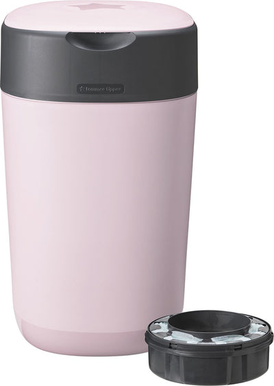 Poubelle à couches Tommee tippee twist click - jusqu'à 33 couches - 1 cassette de recharge - rose