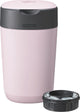 Poubelle à couches Tommee tippee twist click - jusqu'à 33 couches - 1 cassette de recharge - rose