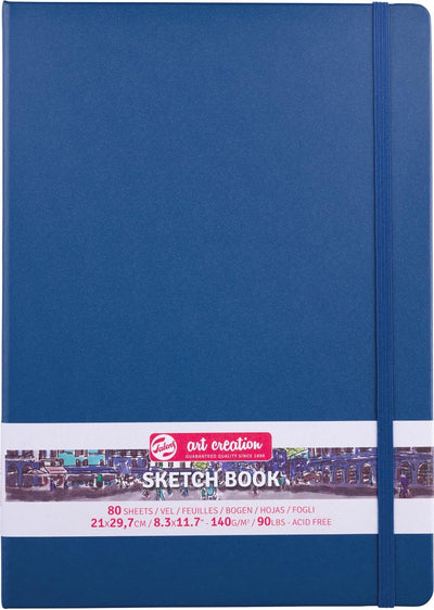Bloc à croquis Talens art création 21x29,7cm - 80 feuilles - bleu