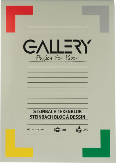 Bloc à dessin Gallery Steinbach format grainé 21 x 297 cm (a4) 250 g m² bloc de 20 feuilles